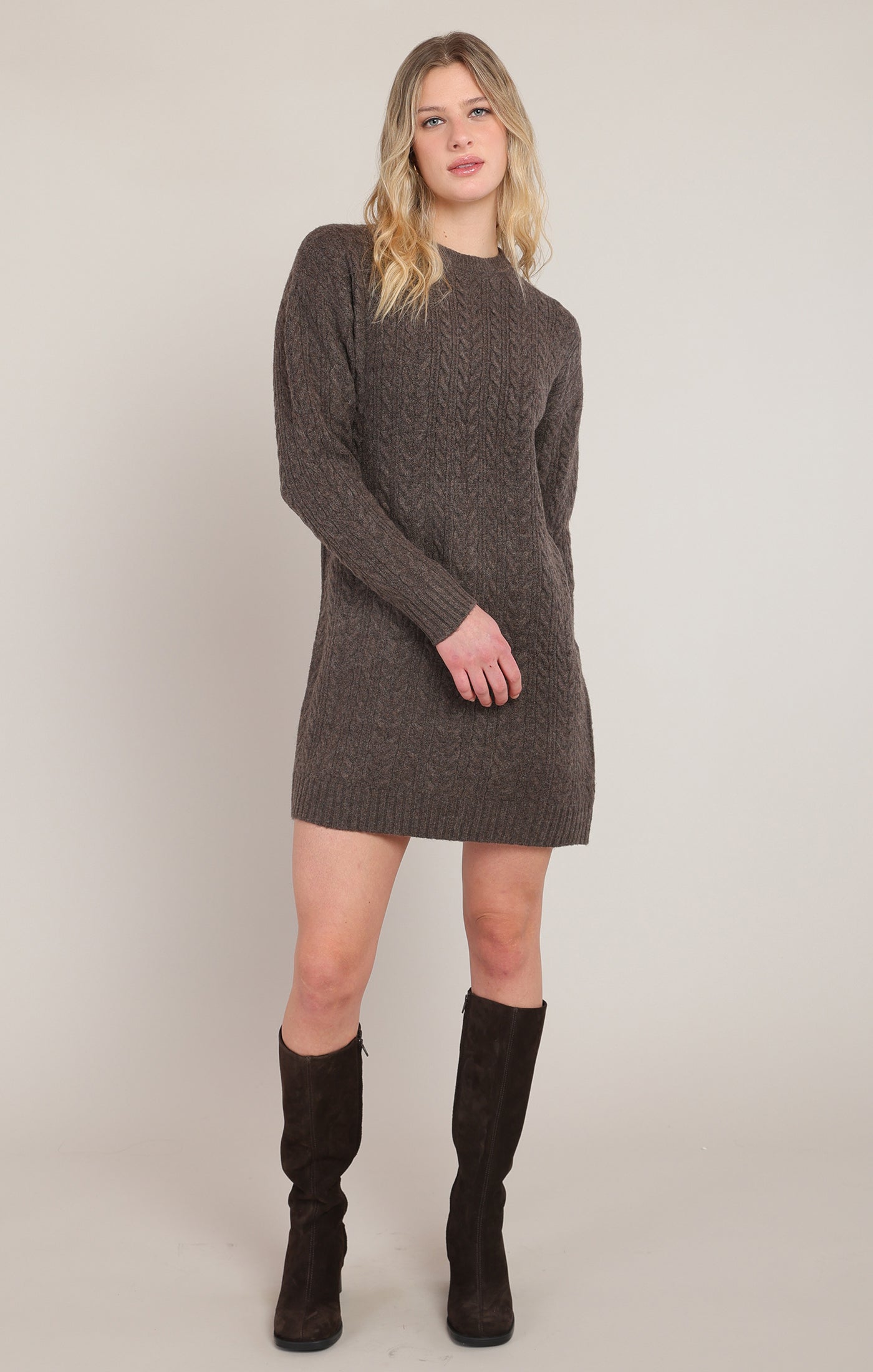 Cable Knit Sweater Dress