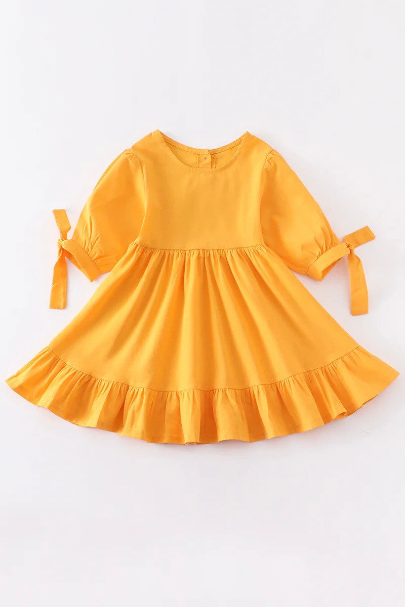 mustard yellow ruffle dress Mustard Ruffle Dress