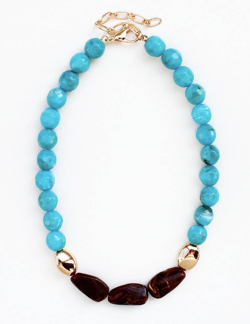 2 Color Geo Beaded Necklace