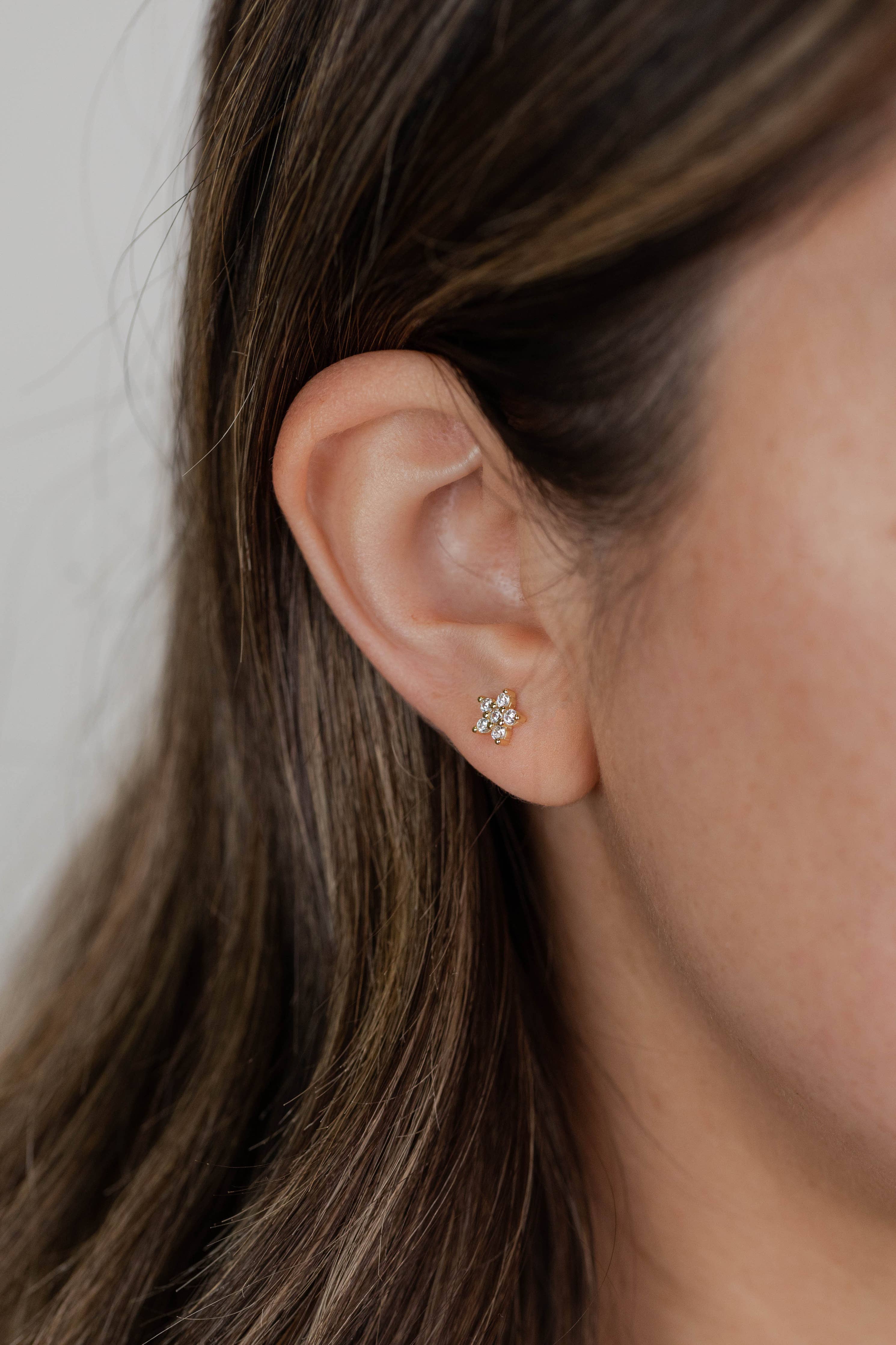 Pave Stud - Flower