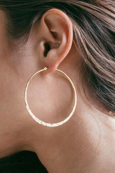 2" Hammered Hoops - 2 Colors