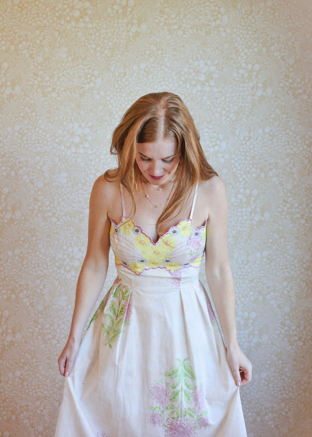 Embroidered Midi Dress