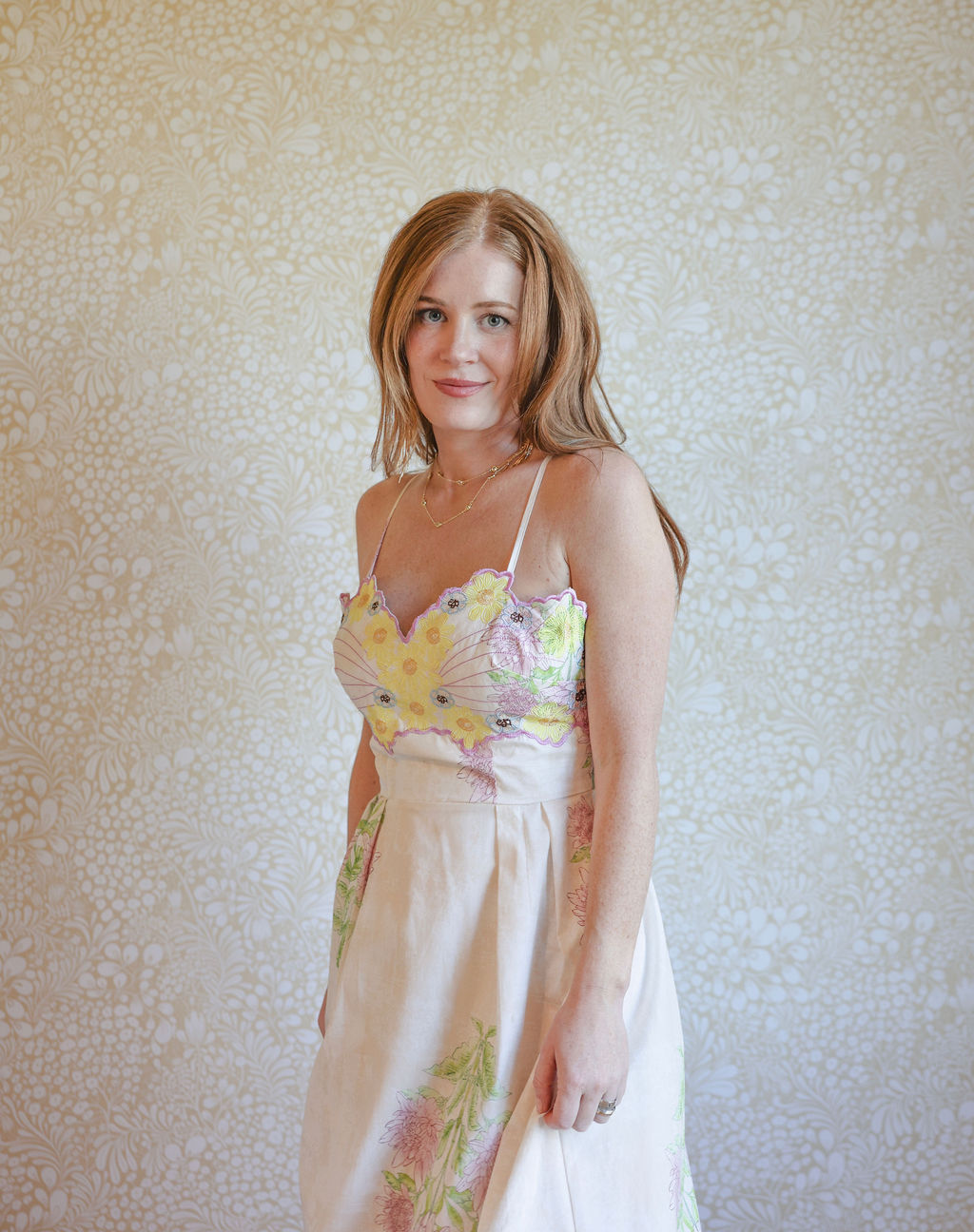 Embroidered Midi Dress