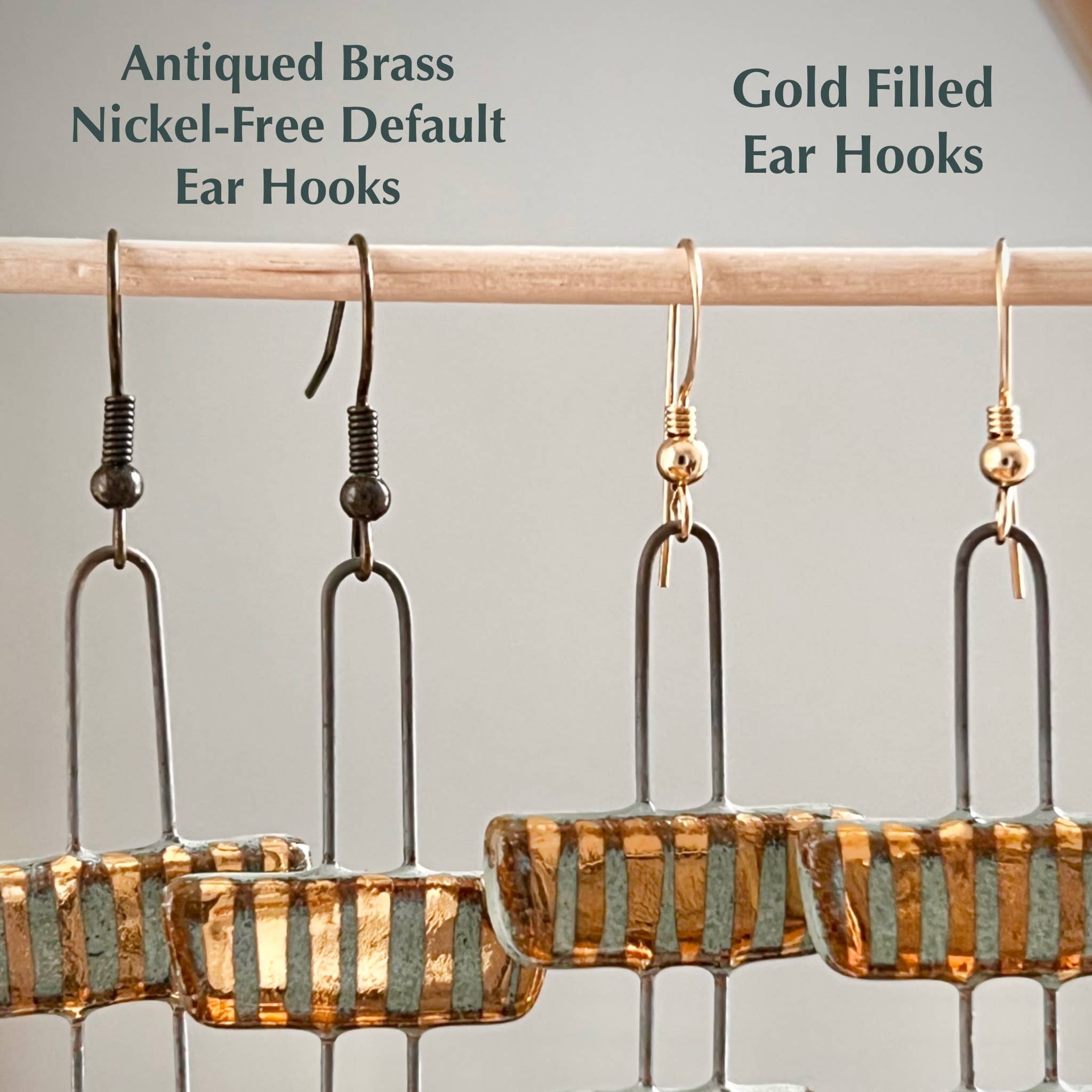 Pink Simple Gold Lined Earrings
