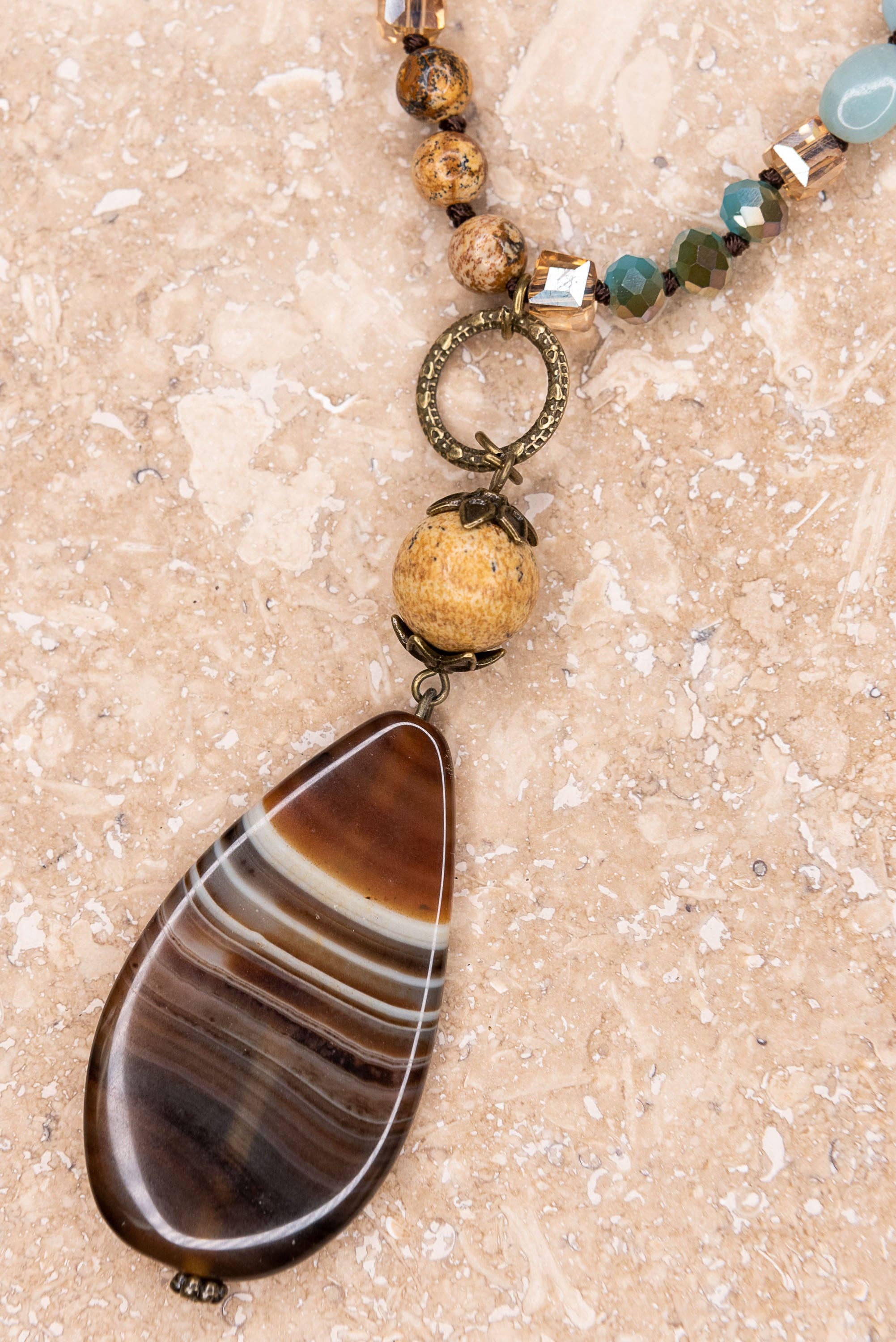 Debbie Necklace Turquoise/Brown