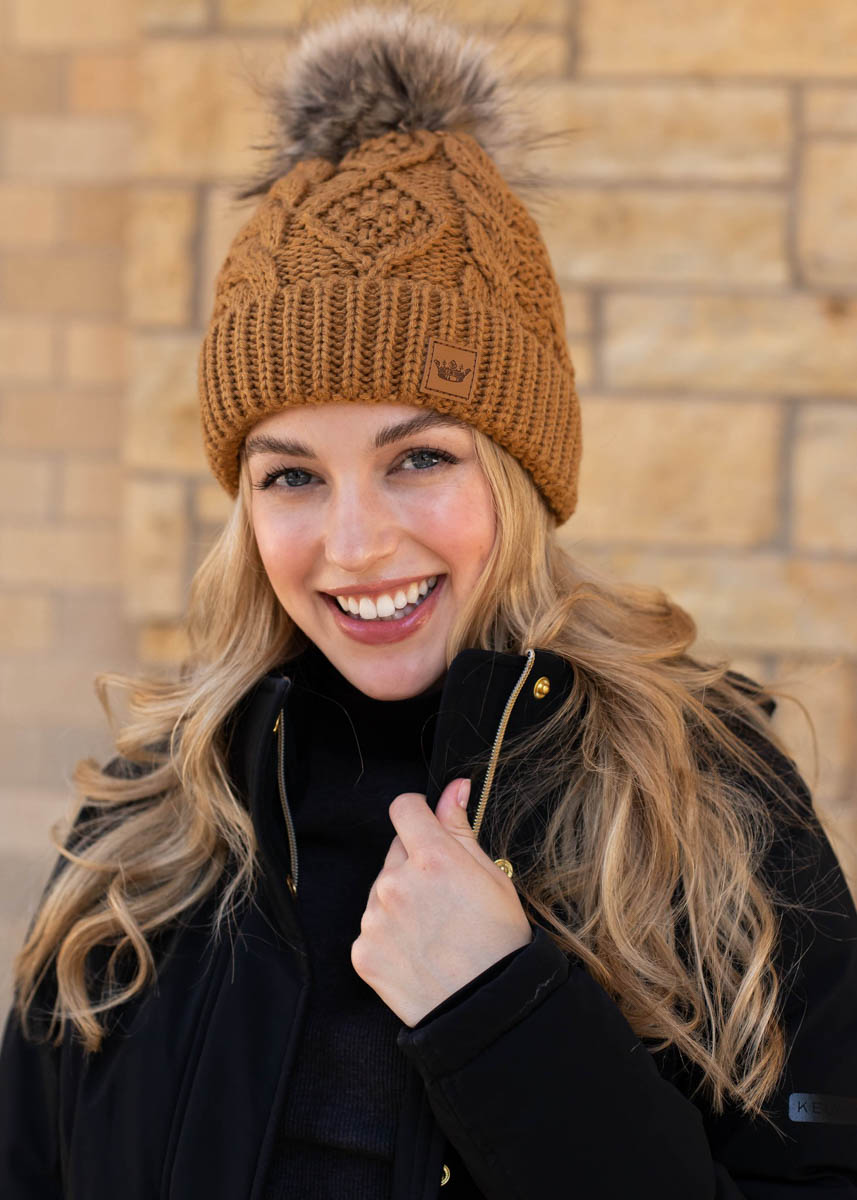 SOLID CABLE KNIT HAT - 6 Colors