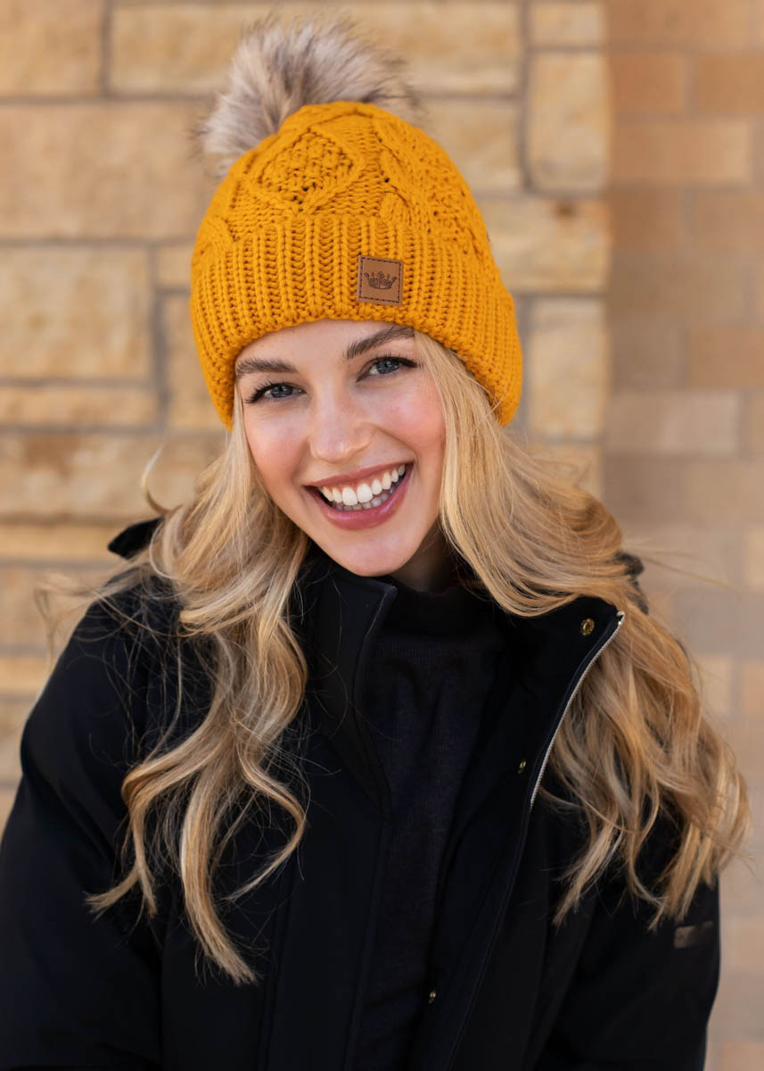 SOLID CABLE KNIT HAT - 6 Colors