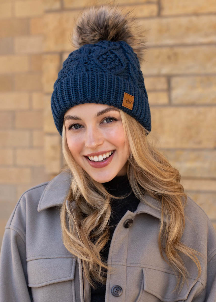 SOLID CABLE KNIT HAT - 6 Colors