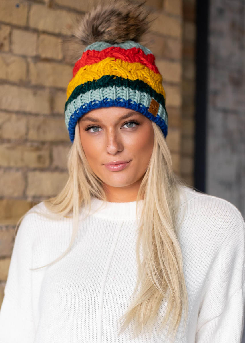 SOLID CABLE KNIT HAT - 6 Colors