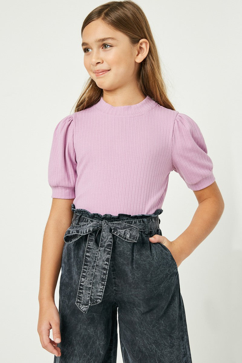 Girls Textured Puff Sleeve Top by Hayden