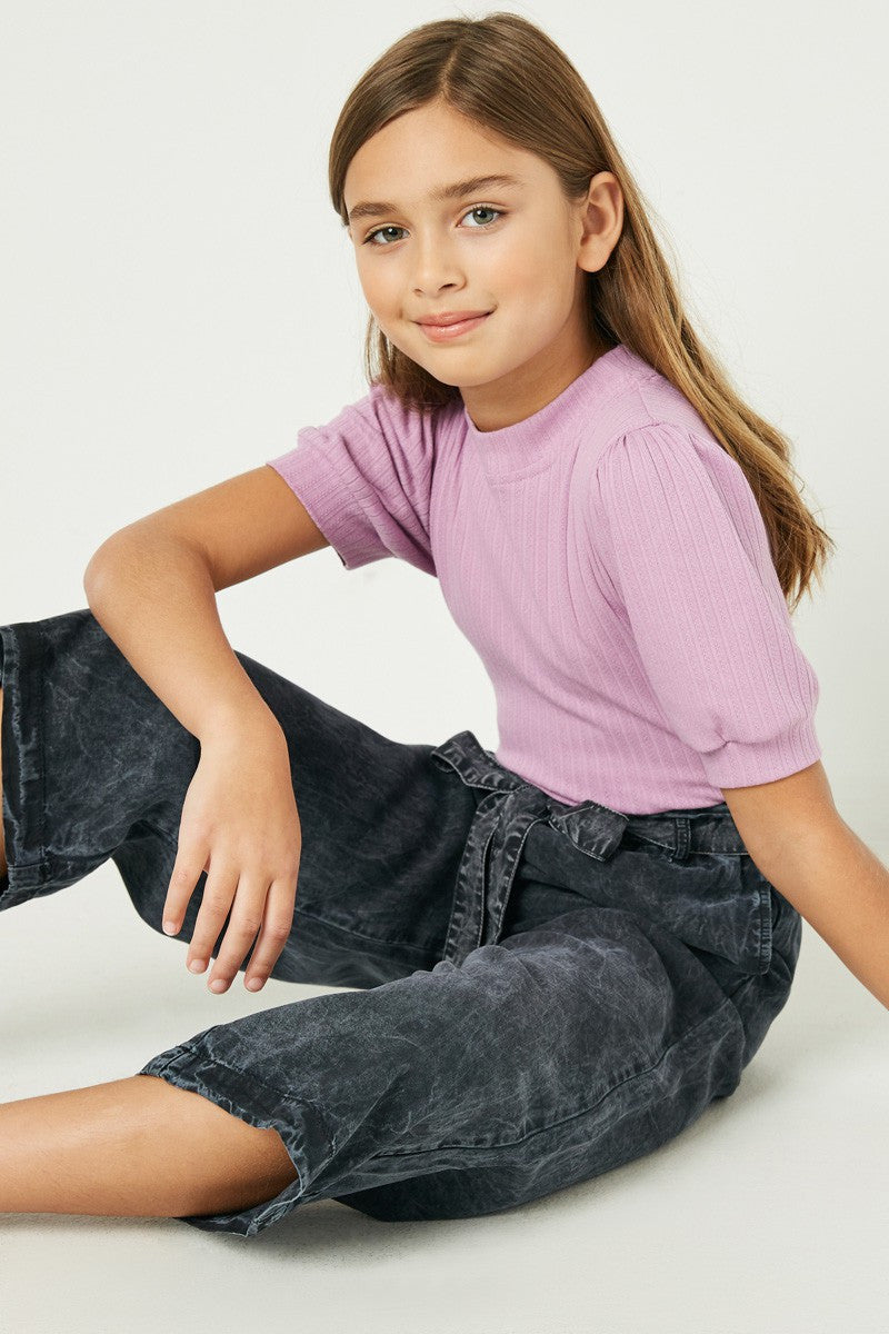 Girls Textured Puff Sleeve Top by Hayden