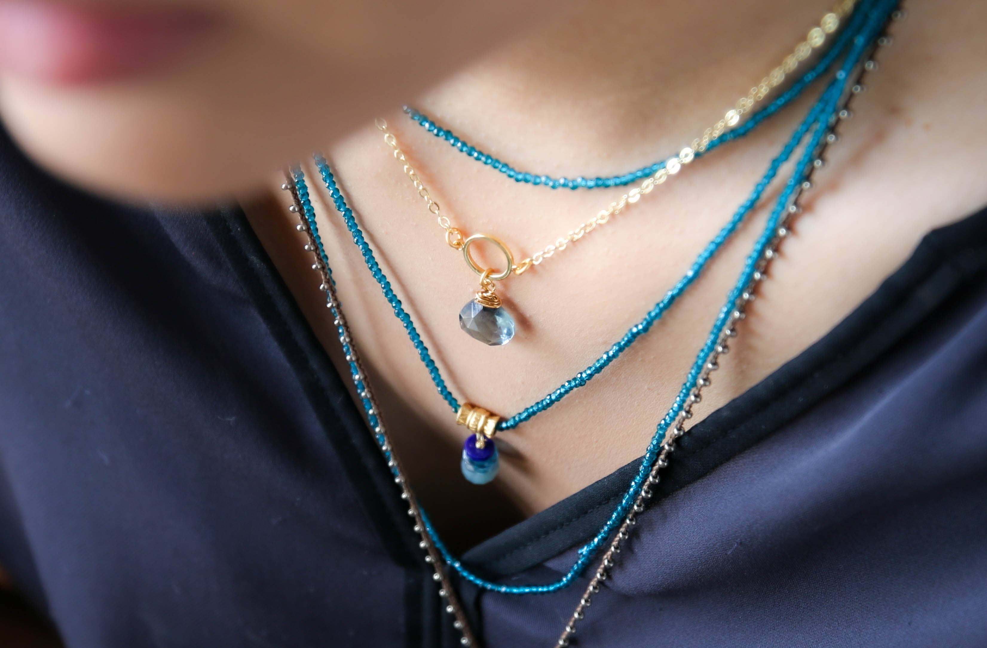 Macaroon Adjustable Necklace Pyrite