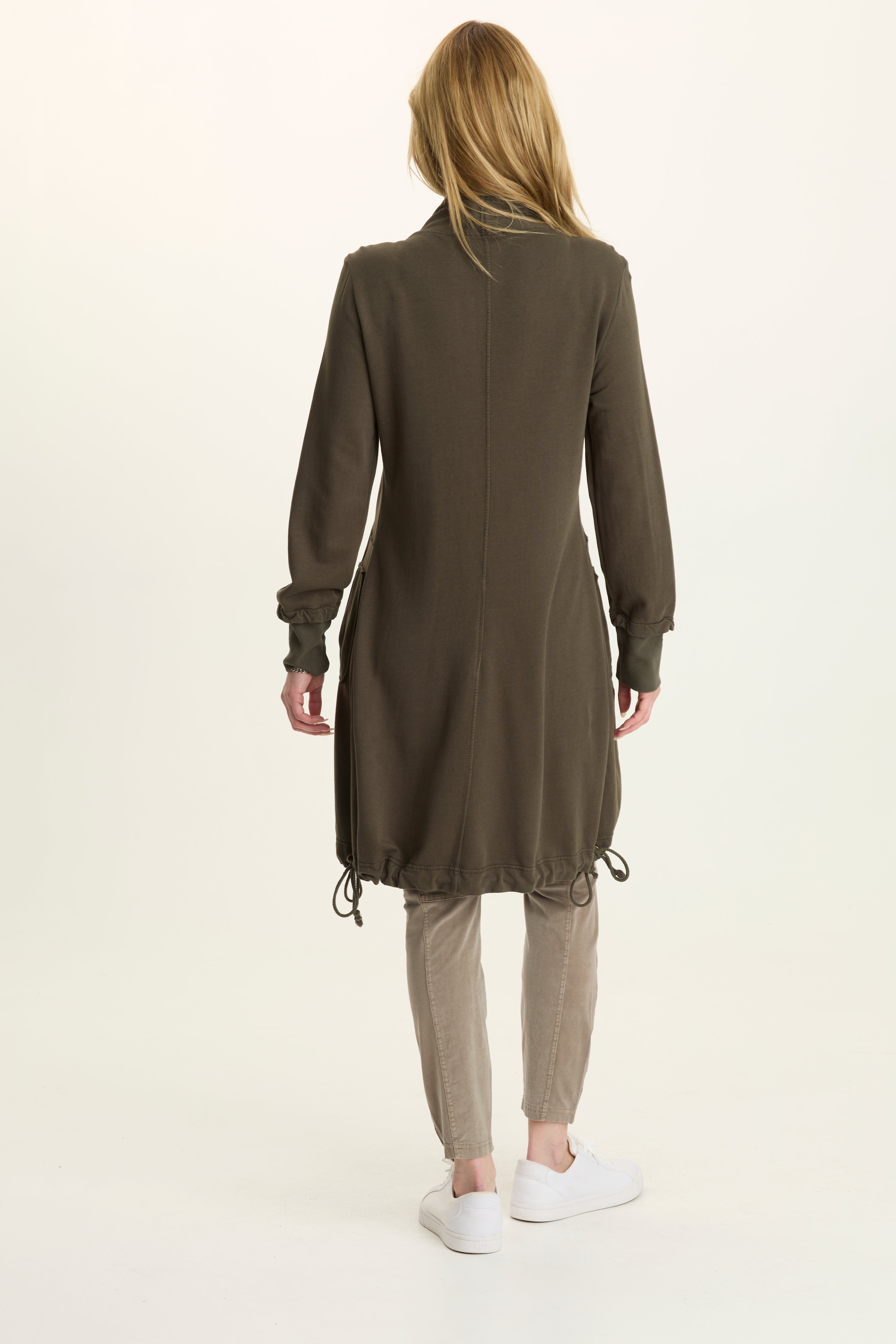 FLEECE FUNNEL-NECK LONGCOAT