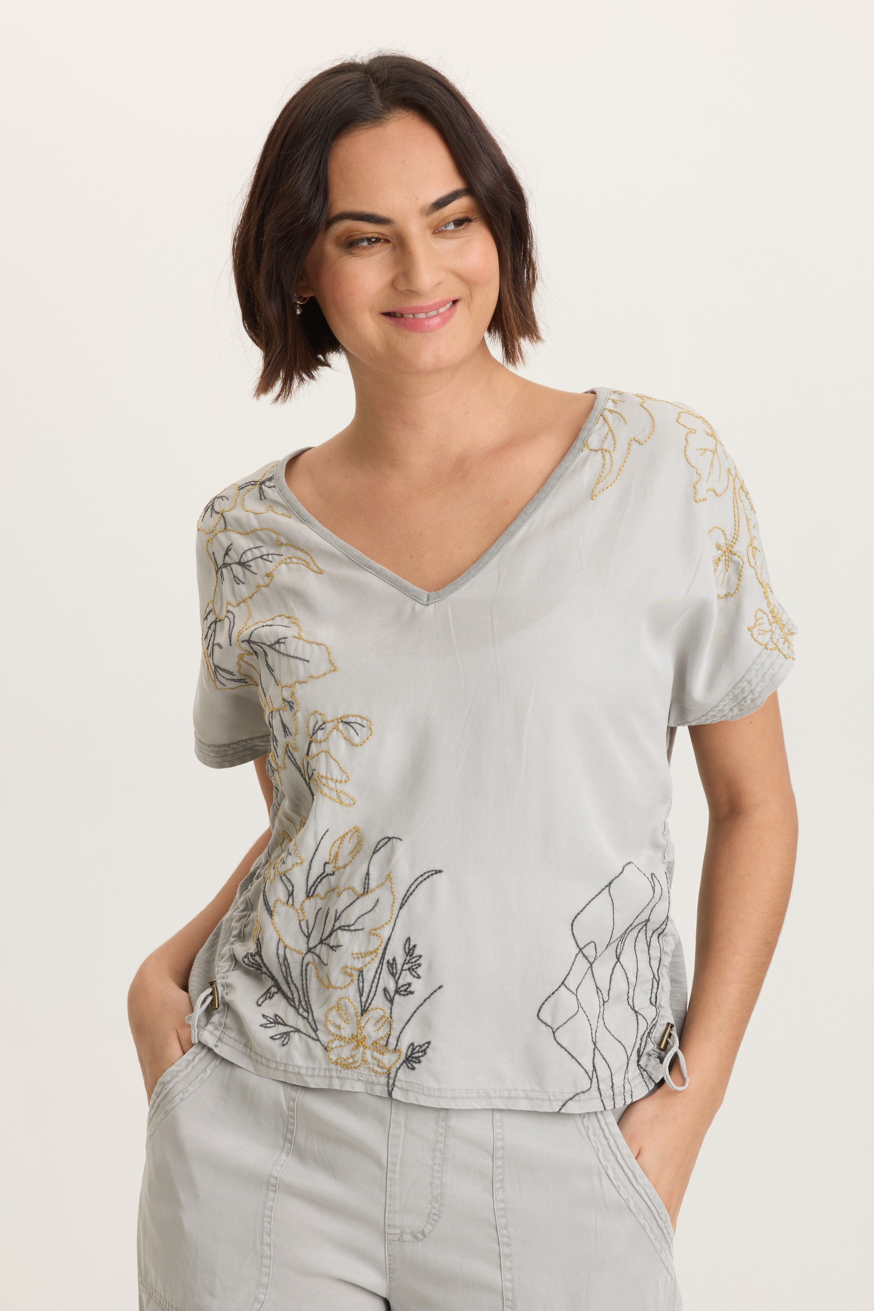 Embroidered Dashell Top