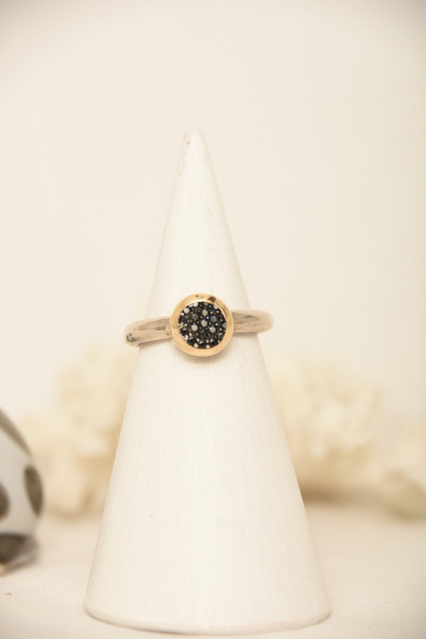 14K STERLING BLK SPINEL RING