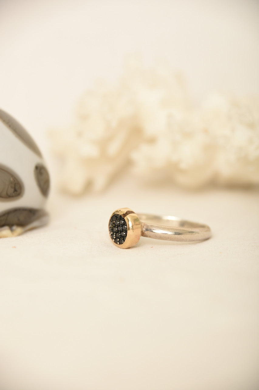 14K STERLING BLK SPINEL RING