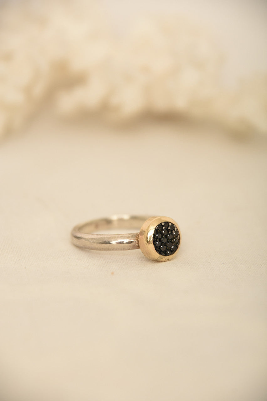 14K STERLING BLK SPINEL RING