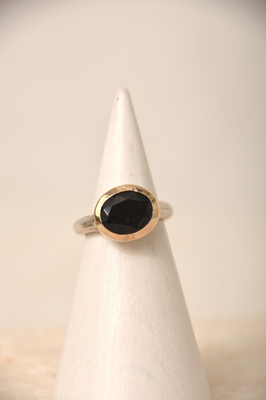 14K & STERLING RING ONYX