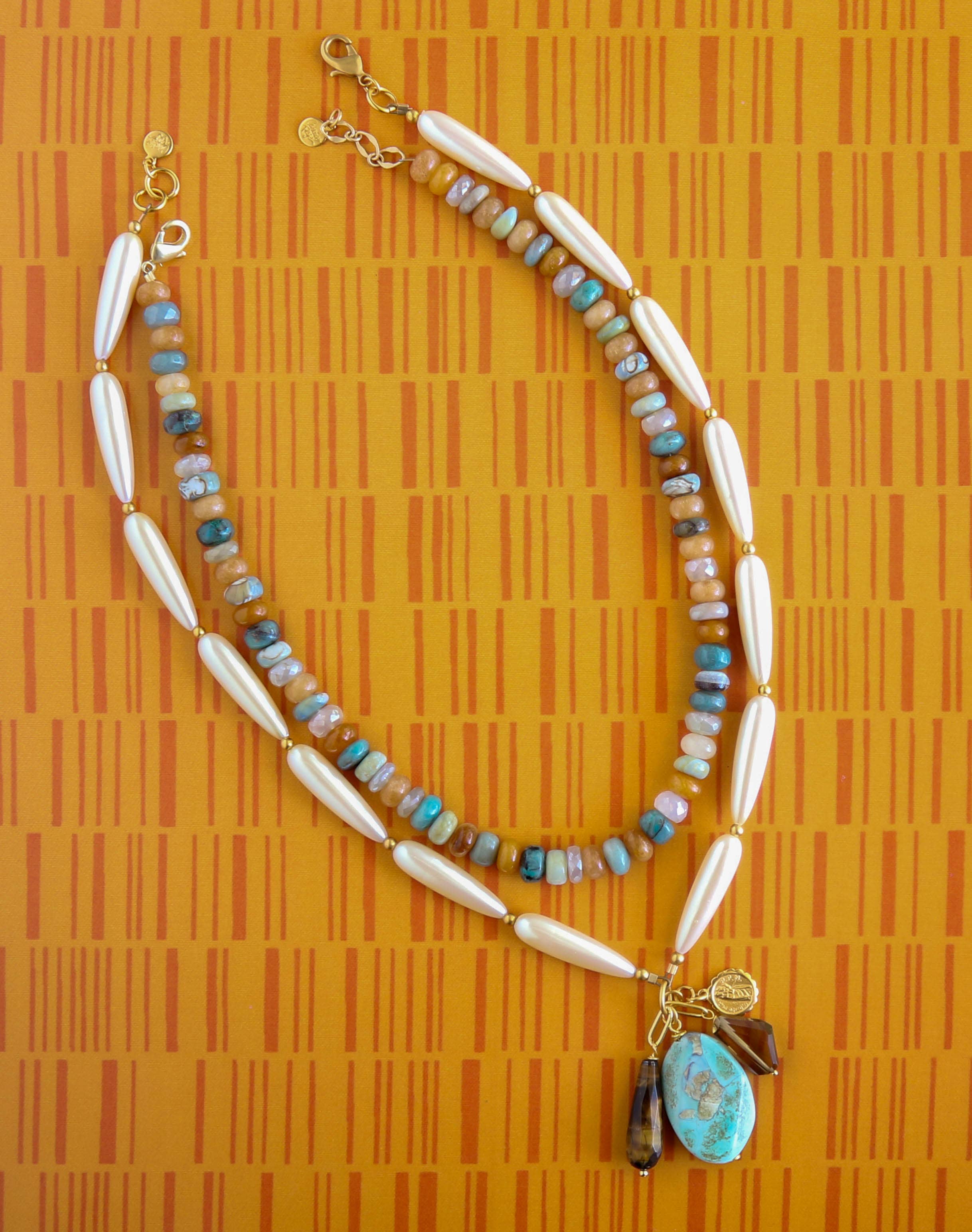 Milo Charm Necklace in Pearl