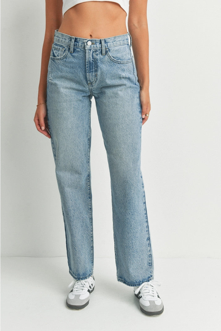 Medium Denim Relaxed Straight