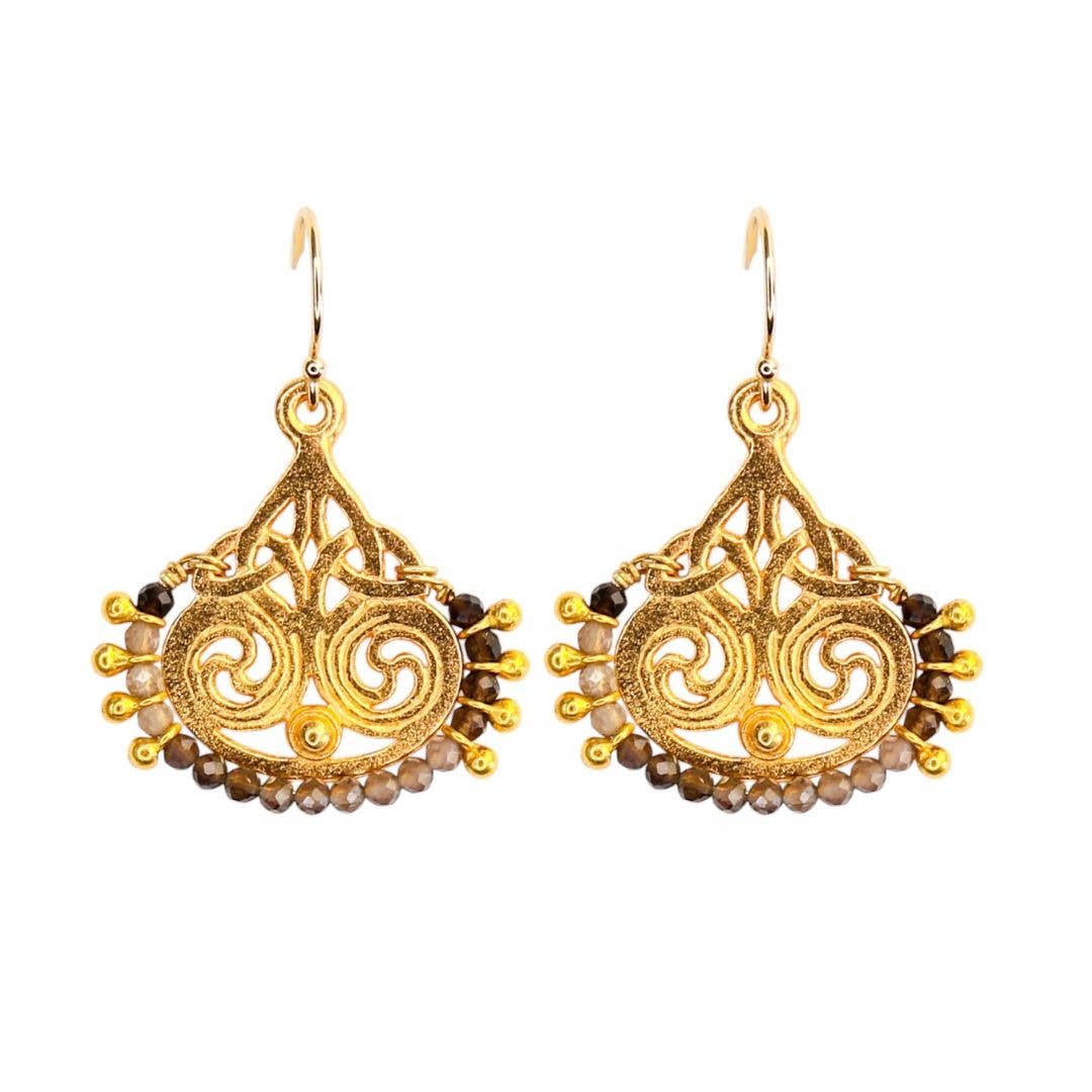 Deco Earrings Smoky Topaz