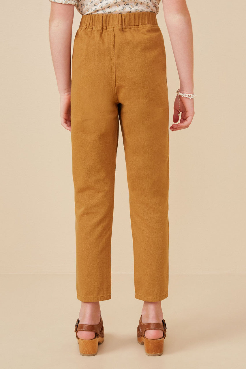 Girls Buttoned Pocket Tapered Twill Pants by Hayden