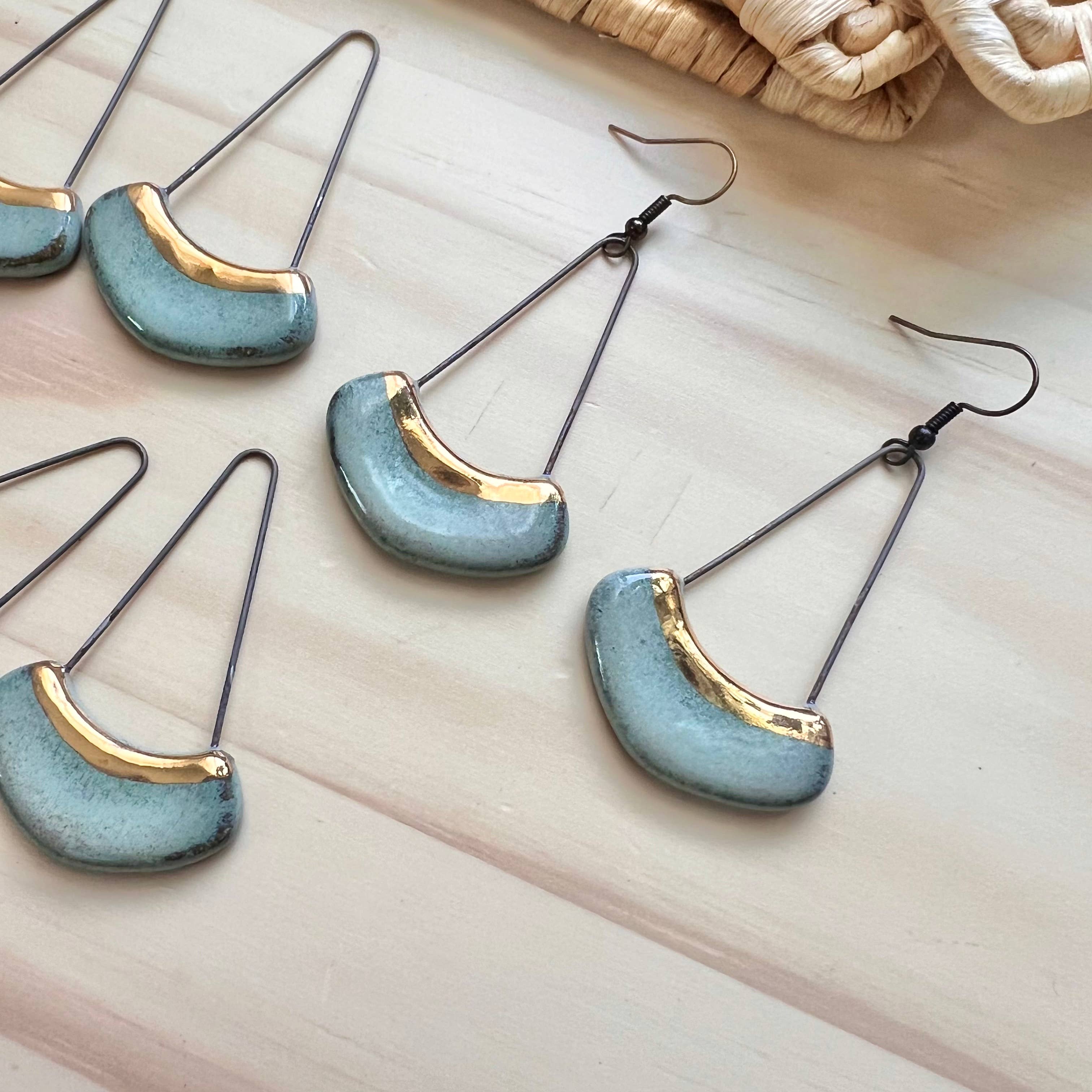 Gold Line Collar Earrings