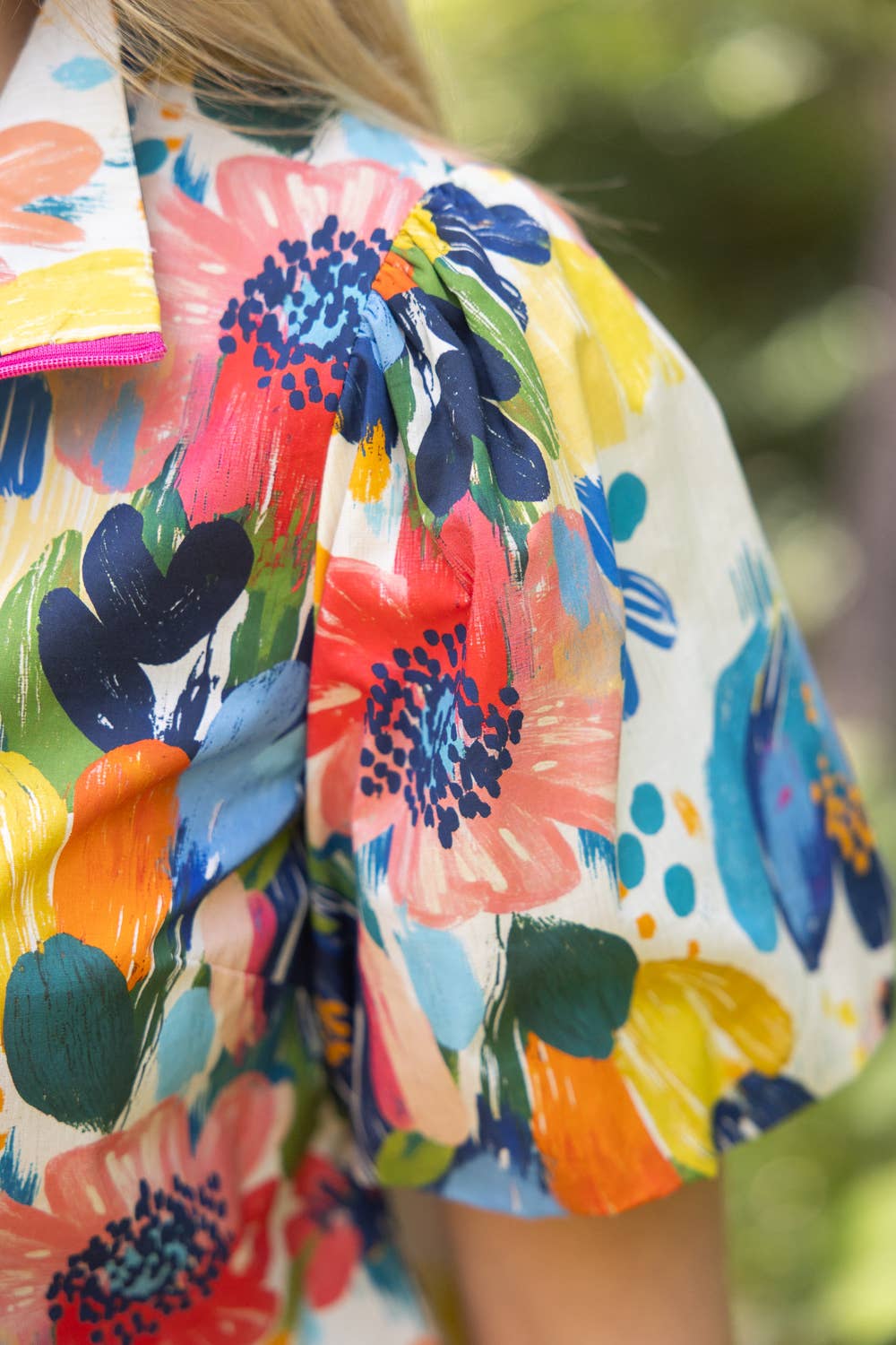 Watercolor Floral Print Top