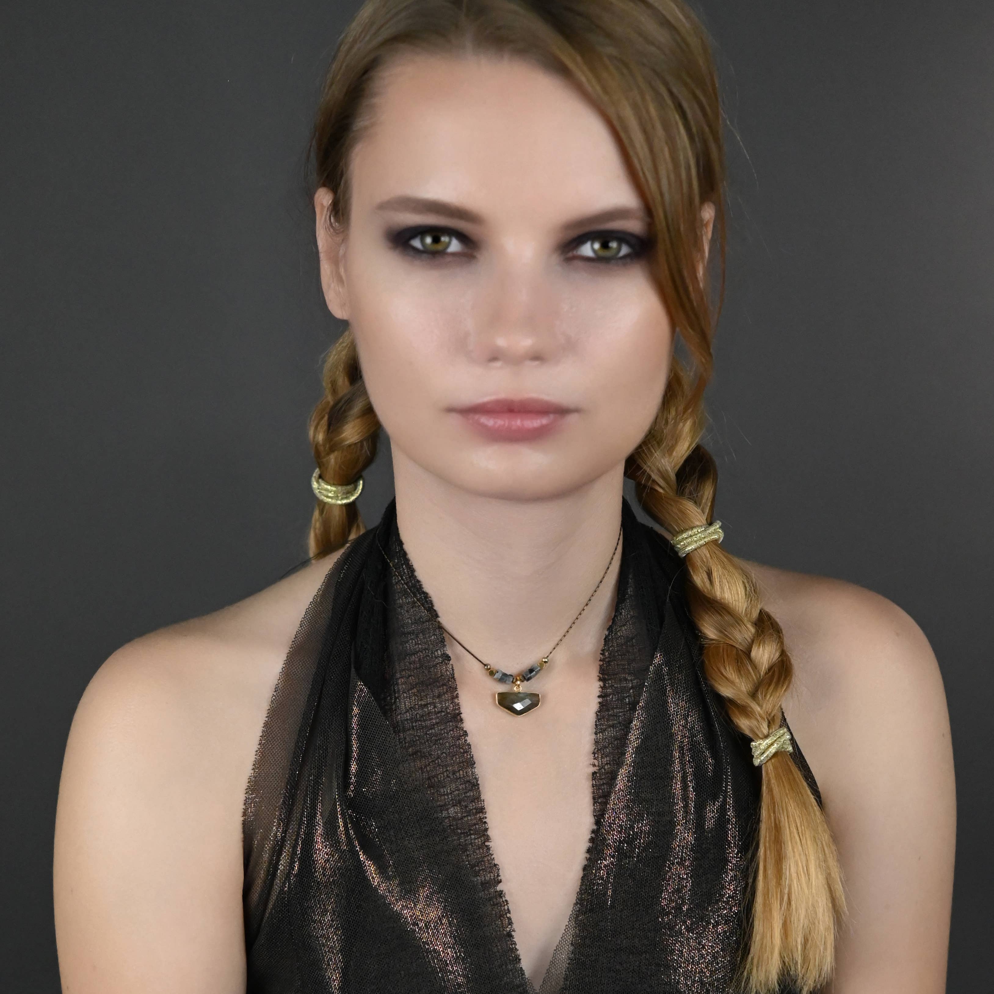 Black Onyx & Labradorite Heishi Necklace