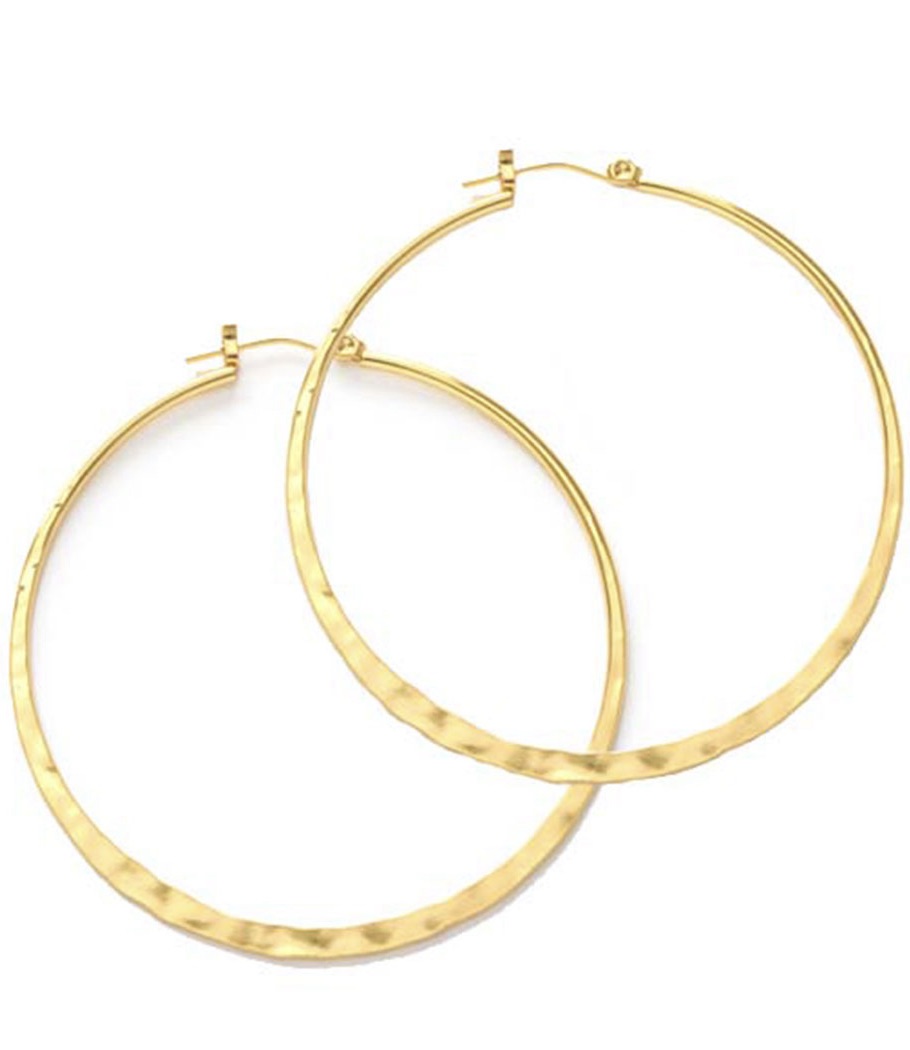 2" Hammered Hoops - 2 Colors