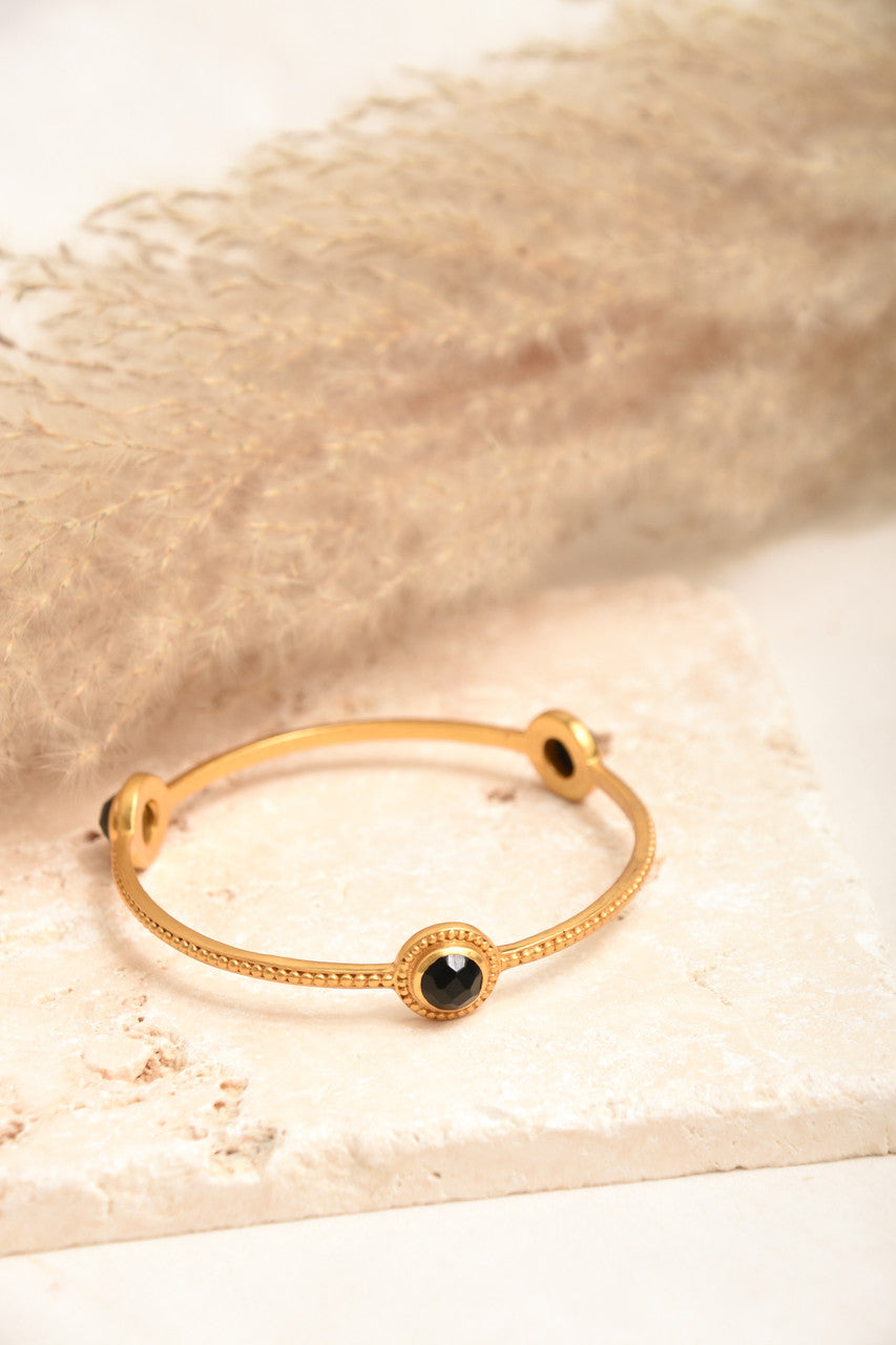 BLACK ONYX FLORENTINE BANGLE