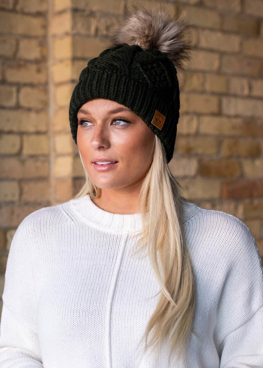 SOLID CABLE KNIT HAT - 6 Colors