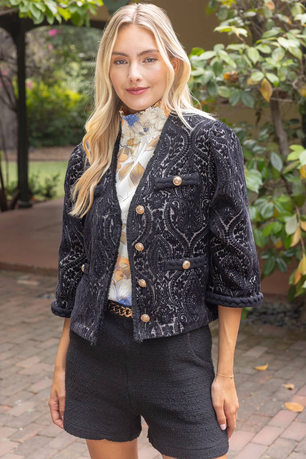 Velvet Jacquard Blazer