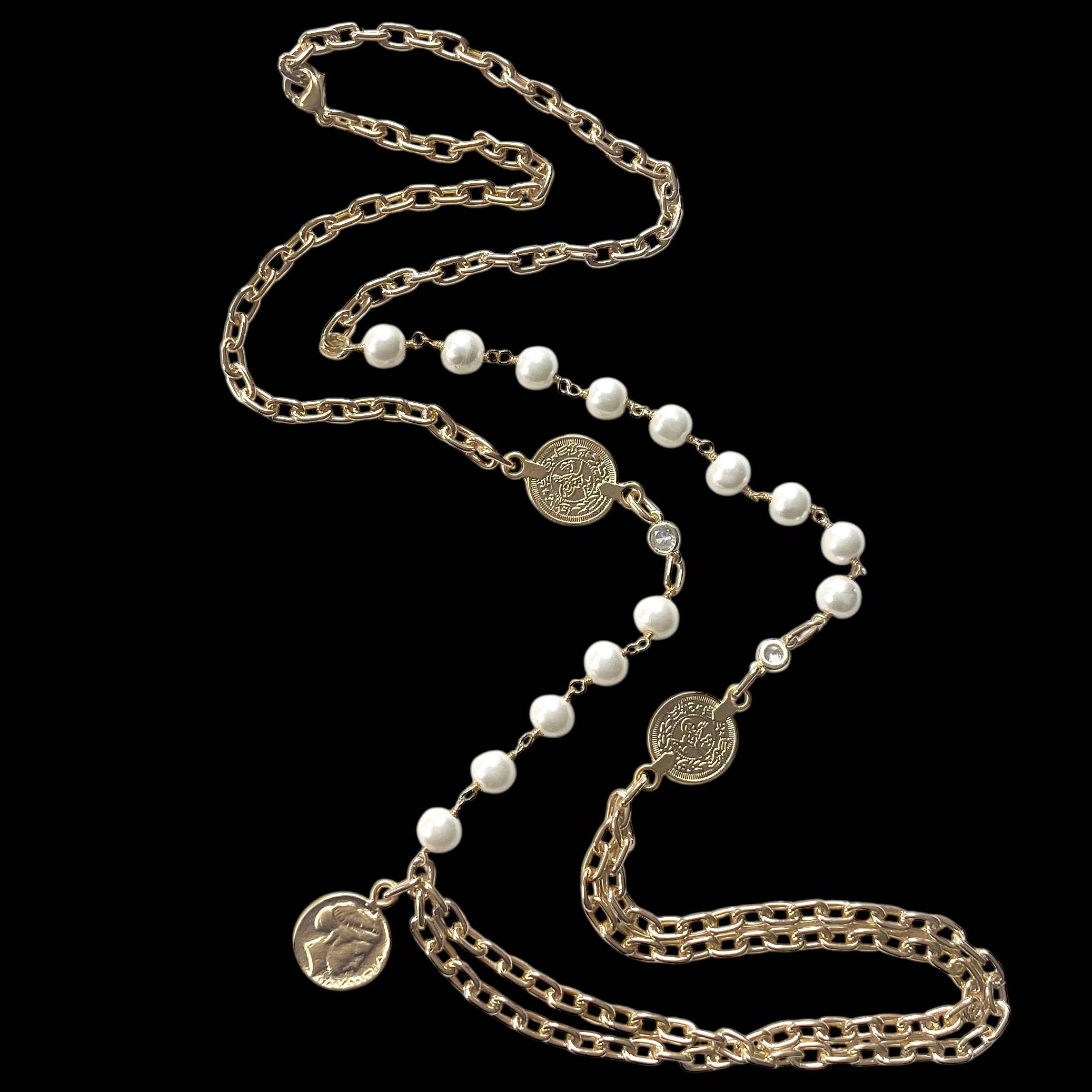 Coin & Pearl Necklace