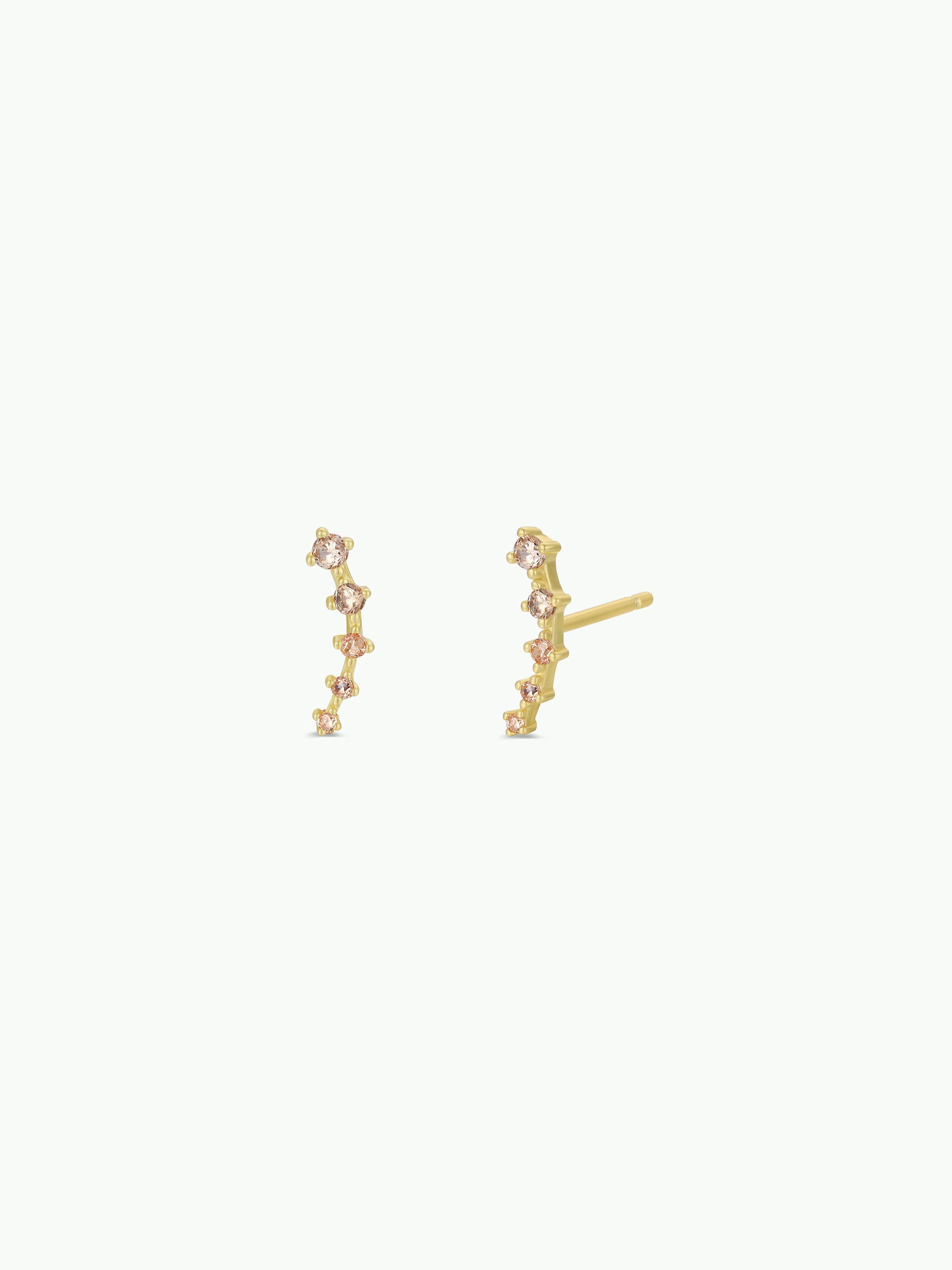 Crawler - Champagne CZ Earrings
