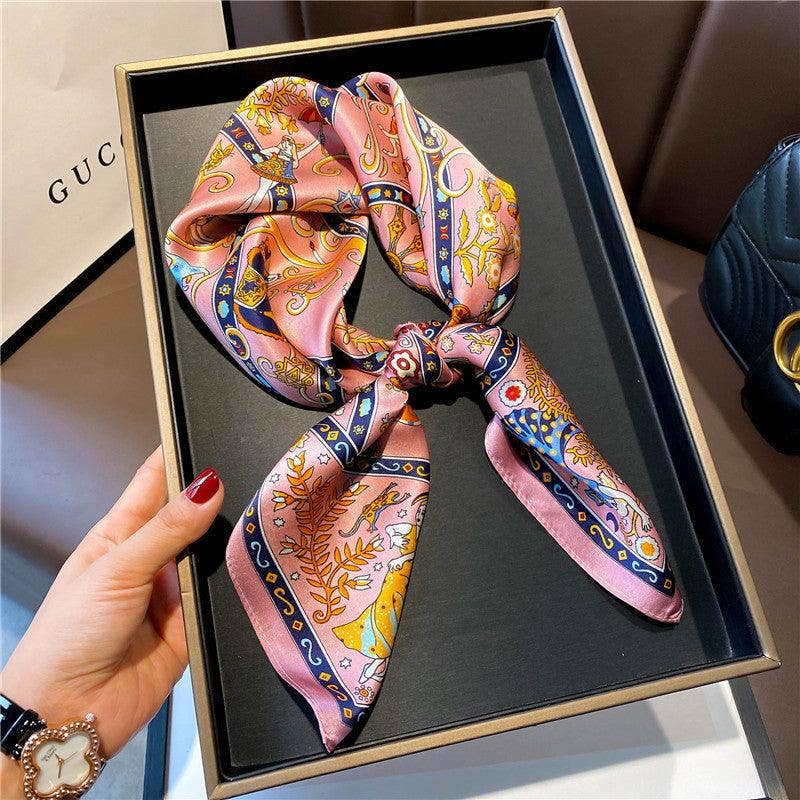 Pink Chain Silk Scarf
