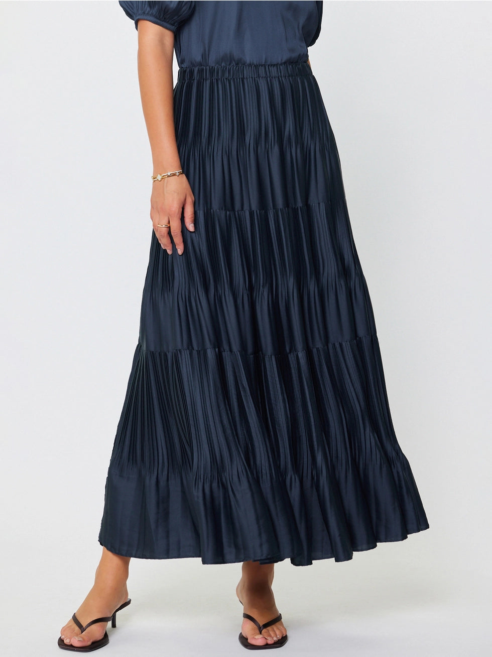 Pleated Tiered Skirt