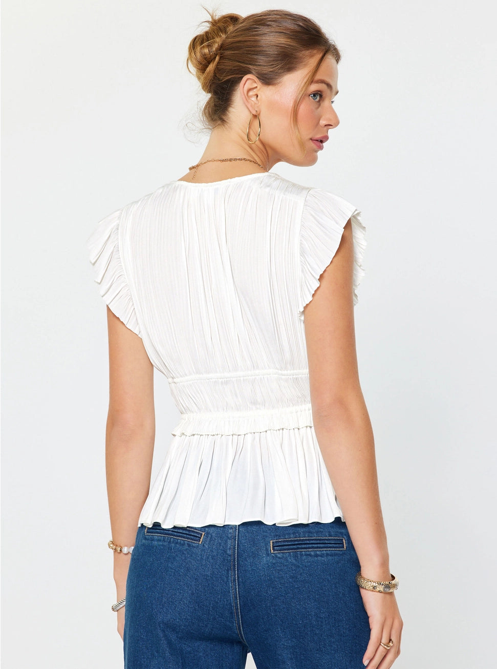 Pleated Peplum Top