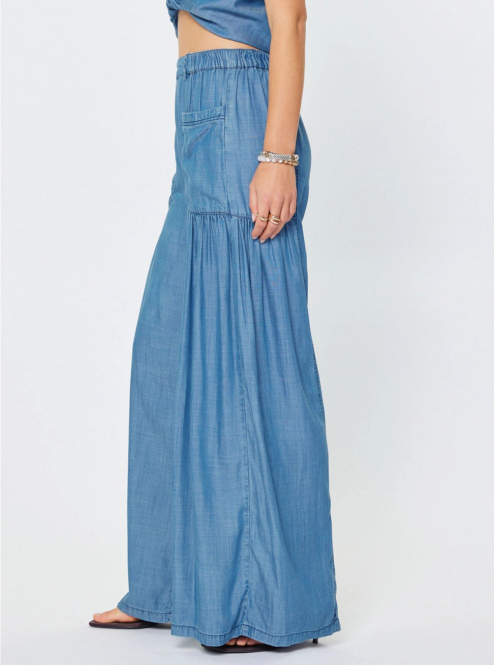 Chambray Palazzo Pants