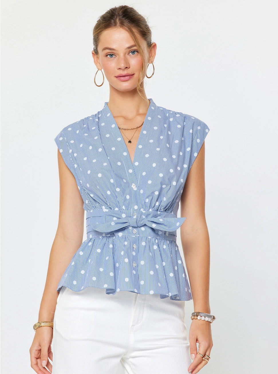 Polka Dot Peplum Top