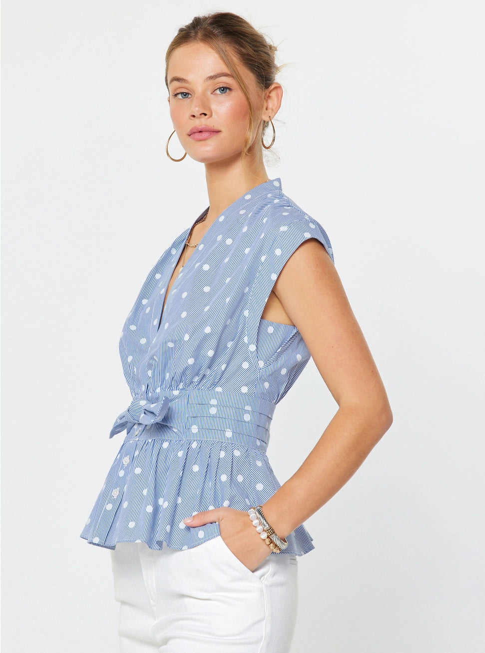 Polka Dot Peplum Top