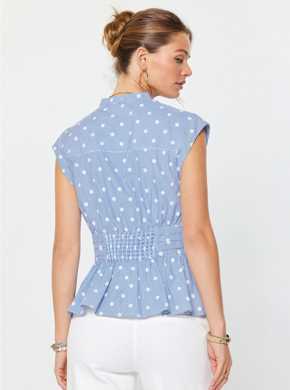Polka Dot Peplum Top