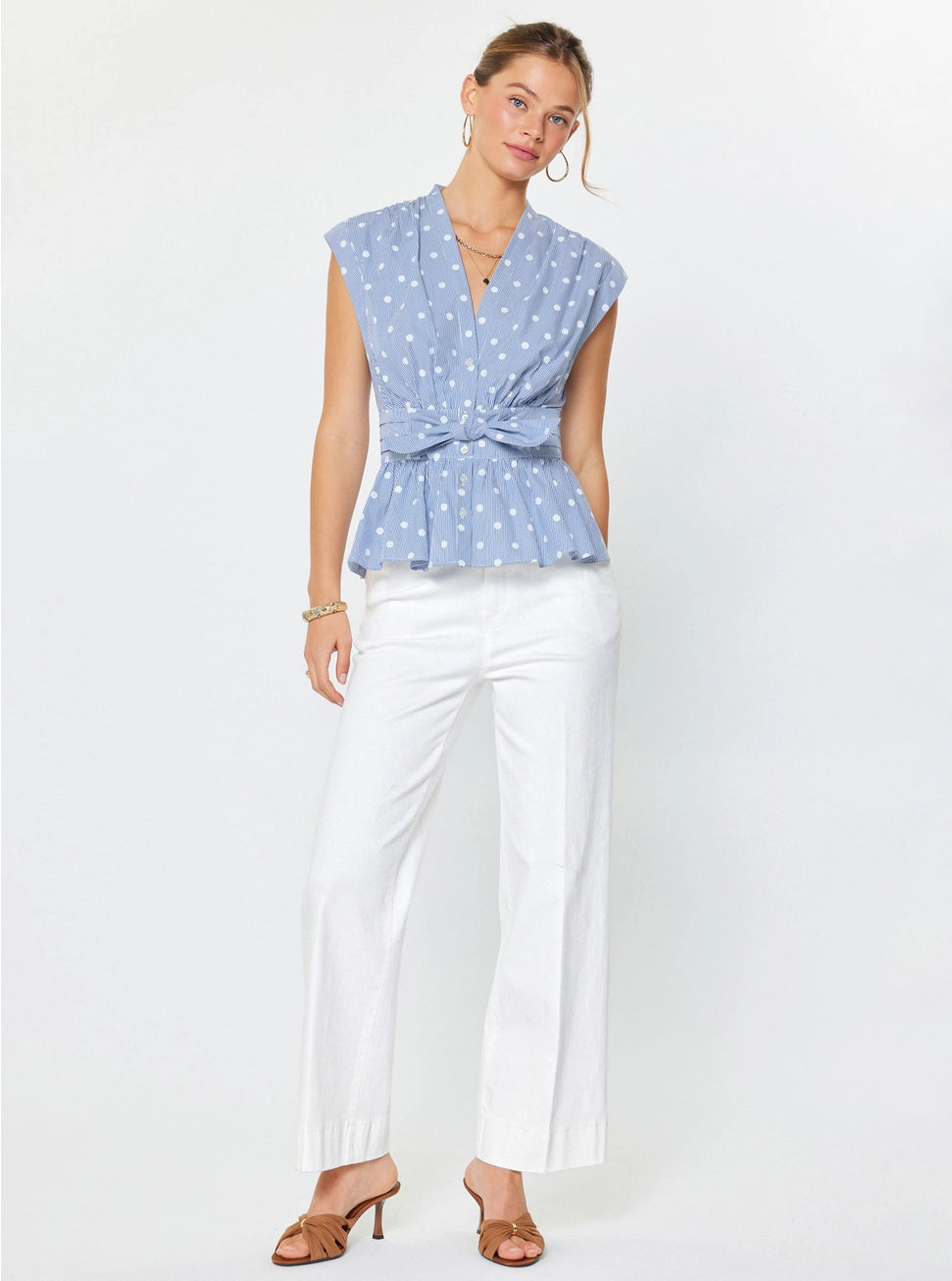 Polka Dot Peplum Top