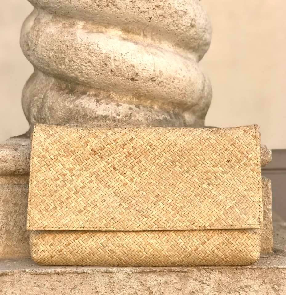 Rattan Clutch - Ivory