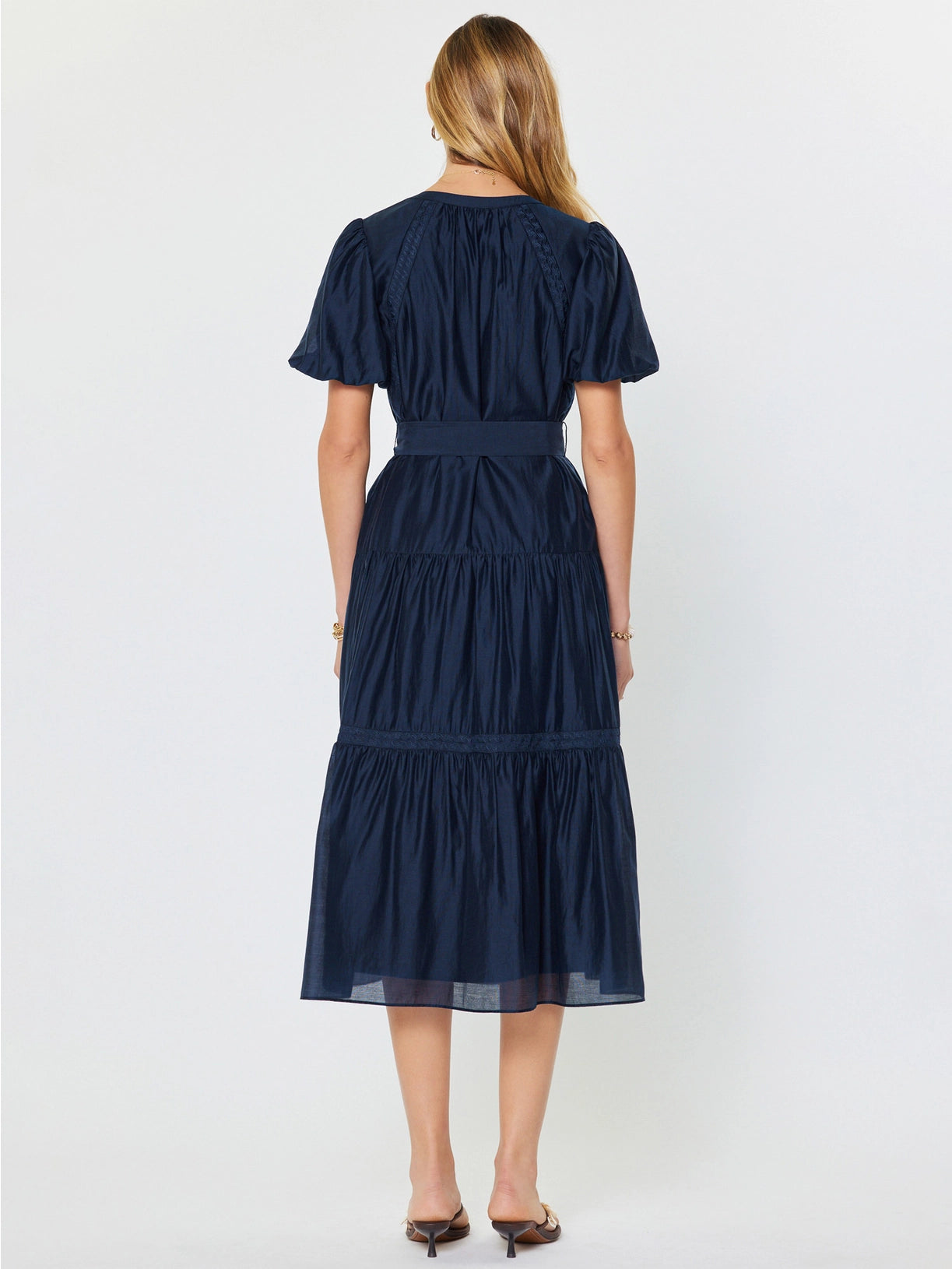 Puff Sleeve Midi Dress