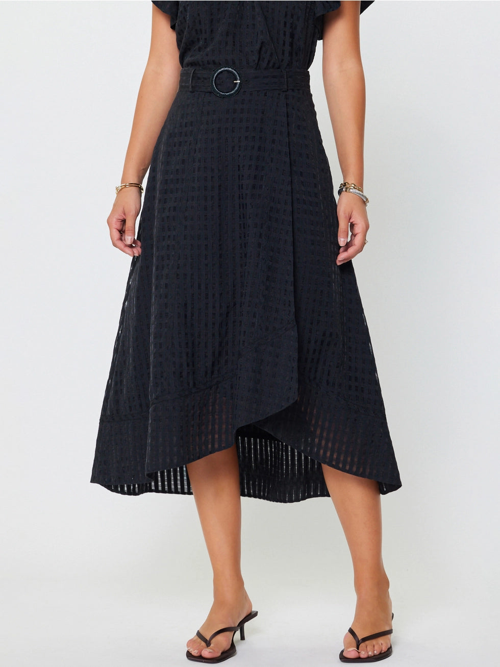 Gingham Asymmetric Skirt