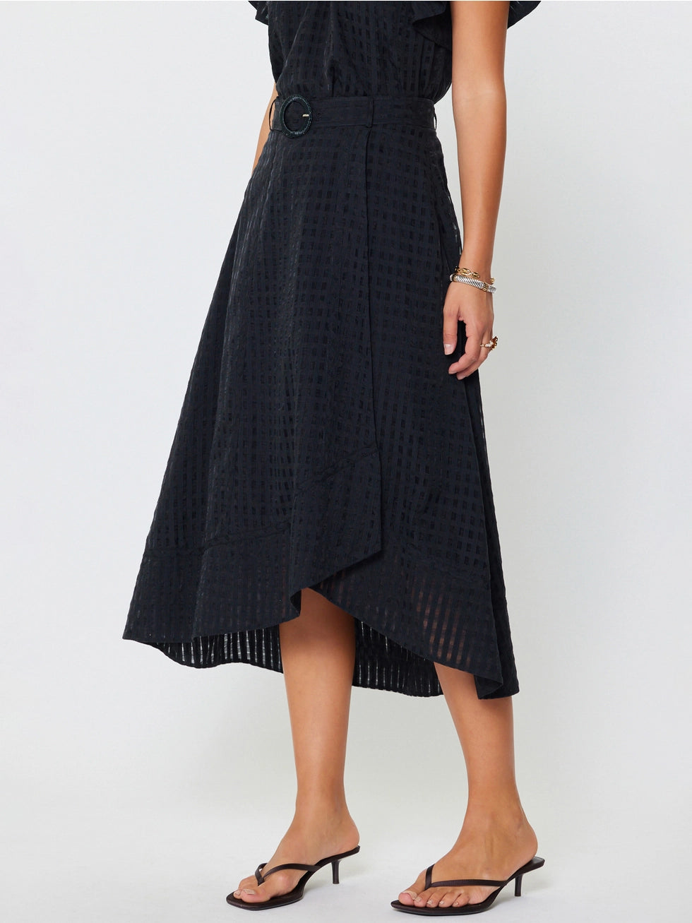 Gingham Asymmetric Skirt