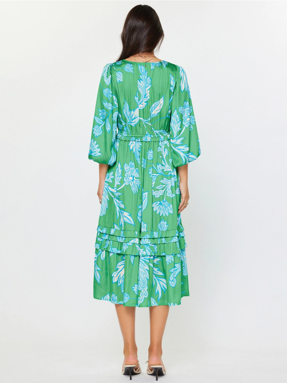 Botanical Print Midi Dress