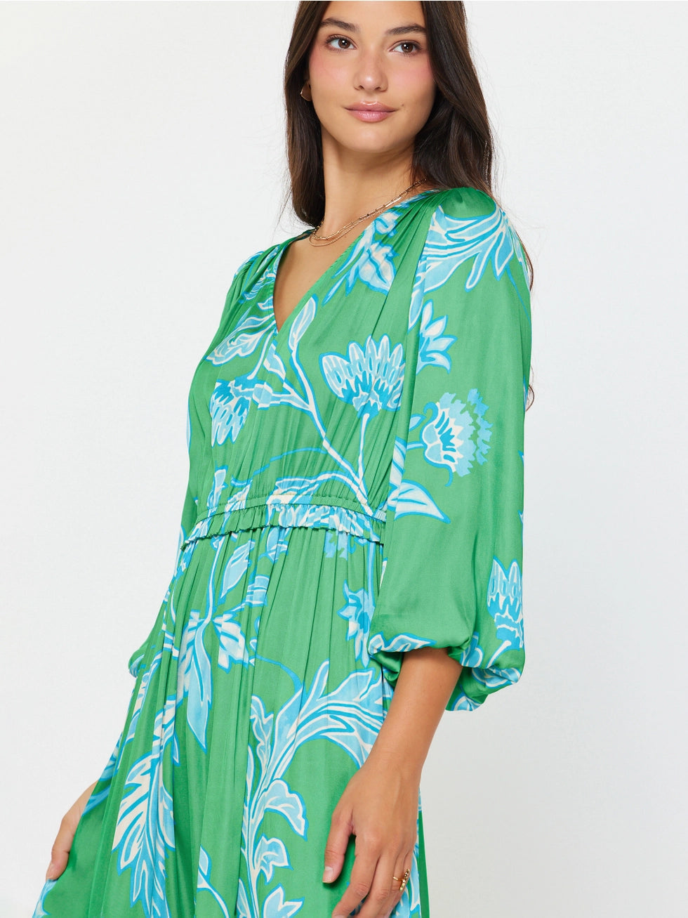 Botanical Print Midi Dress