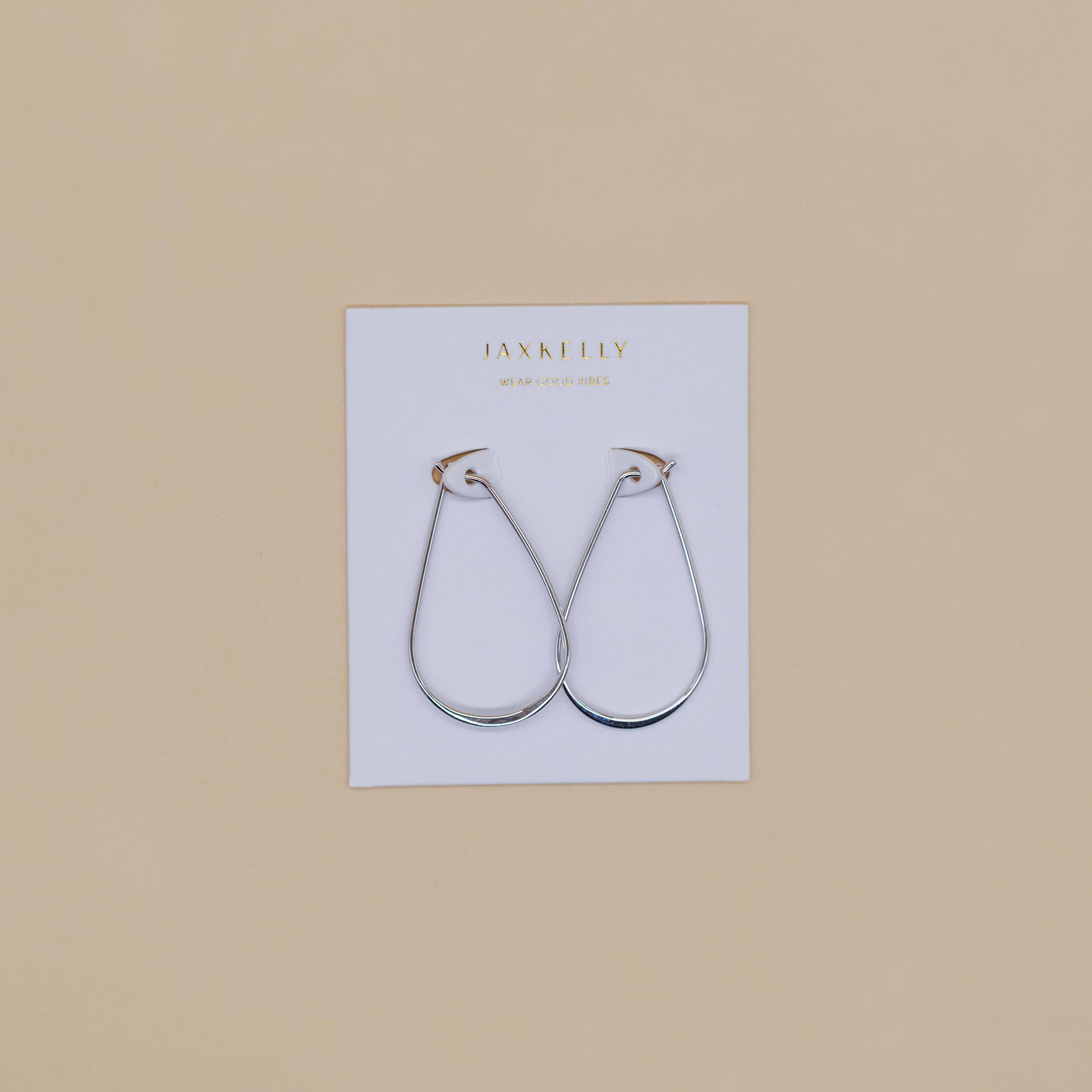 Silver Long Oval Hoop